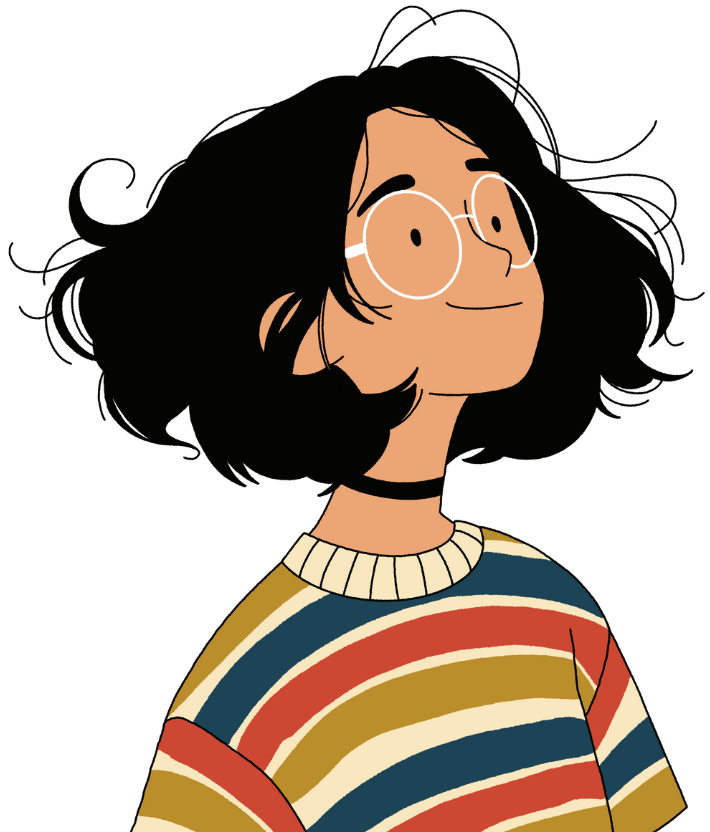 Ilustração de uma garota estudante